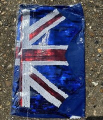 Patriotic UK Union Jack Flag Sequin Sparkly Party Dress One Size Small UK Seller