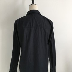 T by ALEXANDER WANG Womens sz Medium Black Rounded Hem Hidden Button Shirt Dress
