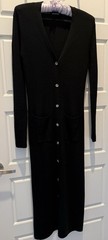 Naadam XS Silk Cashmere Cardigan Dress Summer Weight Black