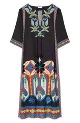 TORY BURCH Embroidered Maxi Caftan In Garden Maze Size : 0