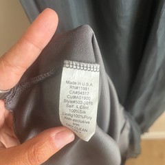 Dressed LA 100% Silk Maxi Slip Dress Size S Dark Charcoal Grey Chiffon Hem