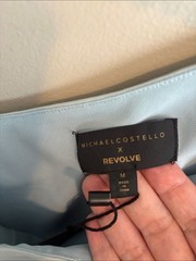 NEW Michael Costello Revolve One Shoulder Dress Size Medium Blue Cocktail