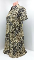Halmode Petites Ladies Beige, Black, Brown Multi-colored Animal Print Dress. 6