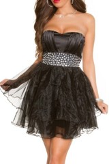 Sexy Miss Classy Ladies Cocktail Evening Dress Chiffon Tulle Satin Stones 36