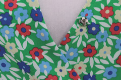 ModCloth Midi Dress Womens Size XL Green Floral Belted Fit Flare Pockets New
