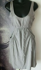 Theory Women&rsquo;s Sleeveless Cotton Silk Scoop Neck Gray Dress w/ Pockets Size 2