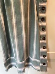 Fate Linen Blend Dress Stripes Button Detail Coastal Summer Vacation Size Small