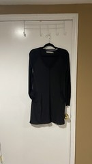 NWOT 100% Silk Cluny Womens LS Knee Length Dress With Pockets Sz XS