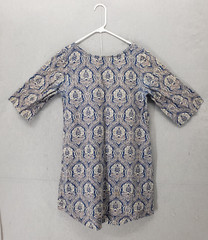 Roller Rabbit Dress Womens Medium Floral Linen 3/4 Sleeve Tunic Boho Mini