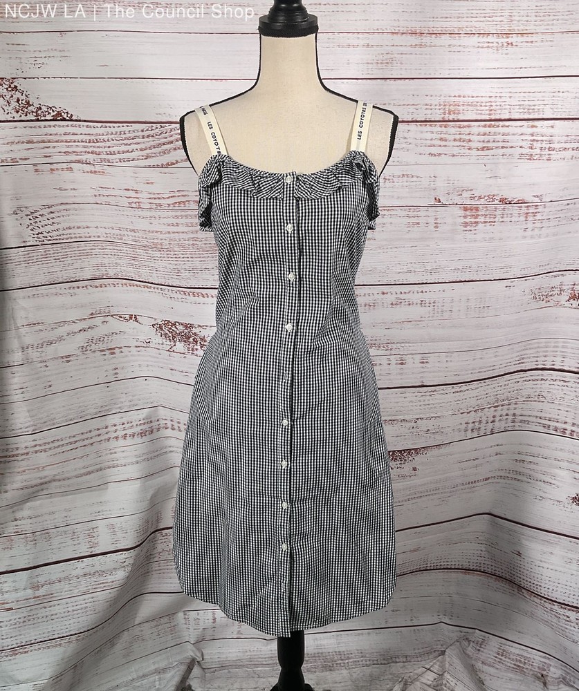 Les Coyotes de Paris Gingham Casey Navy Dress Navy S