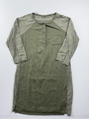 PrAna Dress Womens Small Green Henley 3/4 Sleeve Shirt Dress Pockets Casual