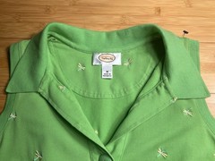Talbots Womens Sleeveless Green Polo Embroidered Dragonfly Polo Dress|Size:M