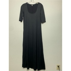 24/7 Comfort Apparel Black Scoop Neck Maxi Dress XL