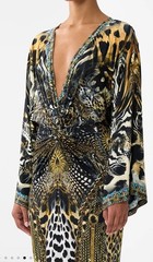 CAMILLA Long Split Front Twist Dress FELINE FOLKLORE Cocktail Evening Maxi Dress