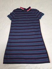 Lacoste Polo Dress Womens Pique Stripe Short Sleeve Tunic Golf Tennis Mini FR 40