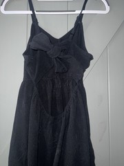 Universal Thread Black Solid Cotton Woven V-Neck Button Front Maxi Dress S