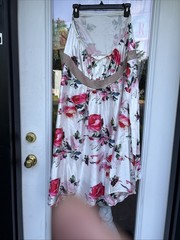 Woman’s Satin Style Strapless High Low Dress Size 2XL