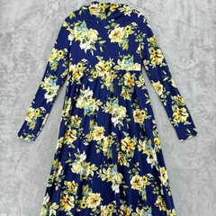 Mother Bee Dress Womens Medium Maternity Floral Cottage Modest Cowl Maxi New