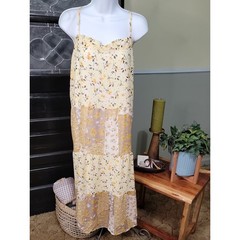 Davi & Dani NWT 3XL Floral Patchwork Midi Dress Lined Pockets Adjustable Straps