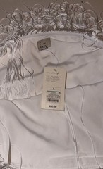 A New Day White Fringe Shift Dress Size LG Short Square Neck Adjustable Straps