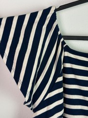 Lauren Ralph Lauren Size XL Navy Off White Striped Dress Nautical Coastal Preppy