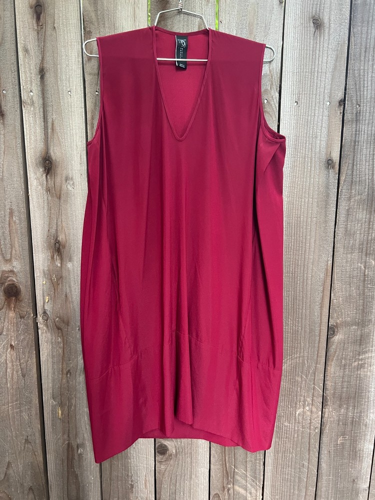 ZERO + MARIA CORNEJO Red Silk V-Neck Drape Cocktail Dress 0 US