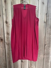 ZERO + MARIA CORNEJO Red Silk V-Neck Drape Cocktail Dress 0 US