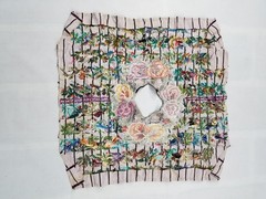 Vintage Traditional Guatemalan Handwoven Embroidered Huipil Panel 72x71cms