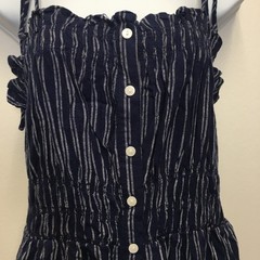 Universal Thread Striped Linen Blend Midi Dress Women&rsquo;s Large Blue Coastal Boho