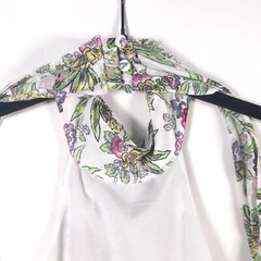NWT cinq a sept SILK Blend Dover Halter Neck Midi Dress Smocked Waist Size 6