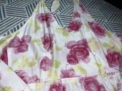 Halter Sundress Pink Red Roses Print Sz 10 Cotton Homemade
