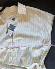 Medium Short Sleeve Wrap Waist Midi Shirtdress – Universal Thread Cream Striped
