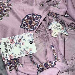 Pink Republic sz small junior’s solid strappy trapeze dress lilac paisley print