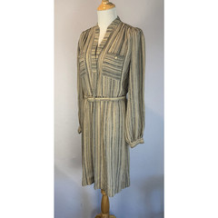 Vintage Gloria Vanderbilt Long Sleeve Belted Dress Boho Cottagecore 8