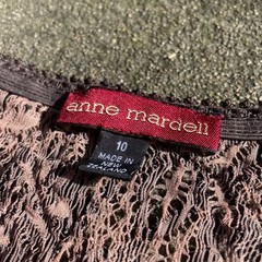 VINTAGE Fairycore Grunge Earthy Brown Sheer Lace Mini Dress Hippie Boho Sz 10