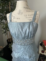 Dress size medium women blue shimmer rhinestone R&M Richards Sheath Dress