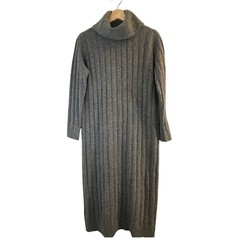 LOFT Gray Ribbed Turtleneck Long Sleeve Maxi Sweater Dress Women&rsquo;s XS/S