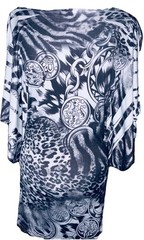 Papaya Cowl Neck Butterfly Sleeve Sexy Party Cocktail Dress Black & White Medium