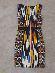 French Connection Womens Sz 0 Vibrant Southwestern Cap Sleeve Sheath Party Dress