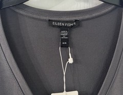 Eileen Fisher Medium M V-neck Elbow Sleeve A-Line Dress Jersey Knit $178