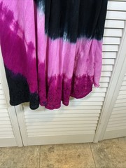 India Boutique Maxi Dress Cover-up Embroidered Pink Tie Dye One Size Rayon