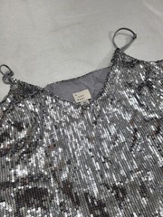 Women&rsquo;s XS Silver Sequin V-Neck Spaghetti Strap Dress by A New Day