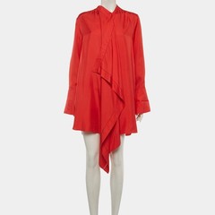 Roksanda Ilincic Red Silk Draped Mini Dress S