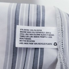 Prologue Women XS Tunic Shift Dress White Gray Striped Square Neck Casual New
