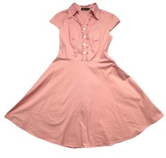 Womens Wedtrend Pink Peach Size XL Vintage Style Heart Button Swing Dress Cotton