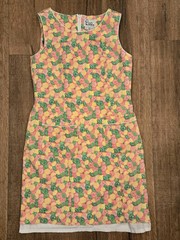 Lilly Pulitzer Size 8 Sleeveless Shift Dress Citrus Fruit Green Pink Yellow