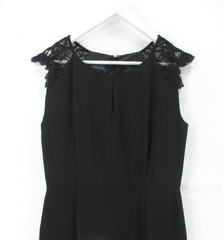 Covington Little Black Dress Women’s 8 Lace Shoulder Sheath A-Line Simple Glam