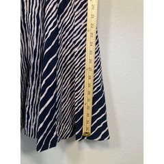 Eva Mendes New York Company Navy Pink Stripe Fit Flare Dress Size 10