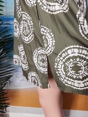 NWT CupShe Womens Size Small Beach Cover up Green With White Circles Pattern.