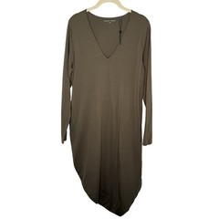 Universal Standard Brown Iconic Long Sleeve Geneva Midi Dress, 6